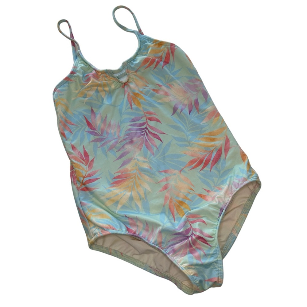 Billabong One Piece Swimsuit Palm Sweet Tropic Mint Blue Purple NWT Girl Size 10